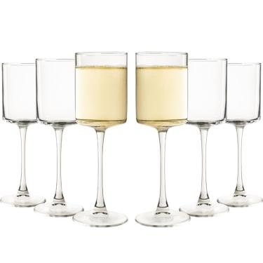 Imagem de HAKEEMI Conjunto de taças de vinho cilíndricas de 170 a 293 ml, taças de vinho espumante para aniversário, festa, casamento