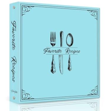 Imagem de LuBudingJoy Pasta De Receitas Com Capas De Plástico, Cartões De Página Inteira E Divisórias, Pasta De Receitas Vintage 8,5 X 11, 3 Argolas, Pasta De Receitas Em Branco Para Escrever Suas Próprias Re