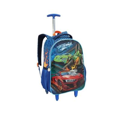 Imagem de Mochila Rodinha Carros Meninos Escolar Reforçada Fast Bag - Seanite