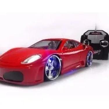 Imagem de Ferrari de Controle Remoto Carrinho com Led nas Rodas e Neon - Vermelh