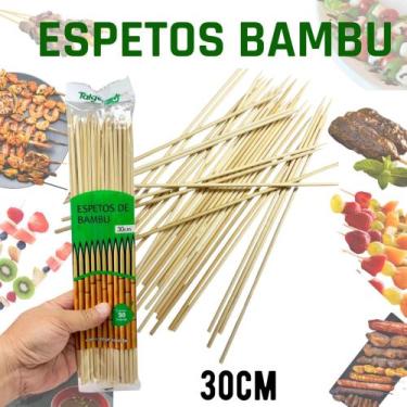 Imagem de Palitos talge espeto para churrasco ecologico 150 unidades 30cm