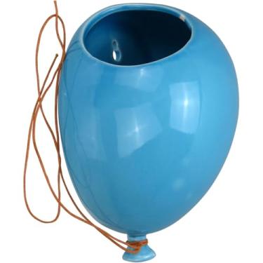 Imagem de VASO DE PAREDE BALÃO DECORATIVO HOME&CO CERÂMICA 11x15x20cm AZUL