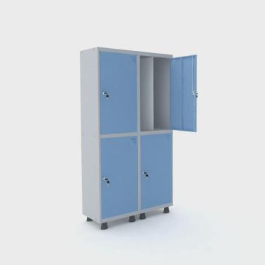Imagem de Armário Guarda Volume Locker Roupeiro 4 Portas Aço 100cmx193cm