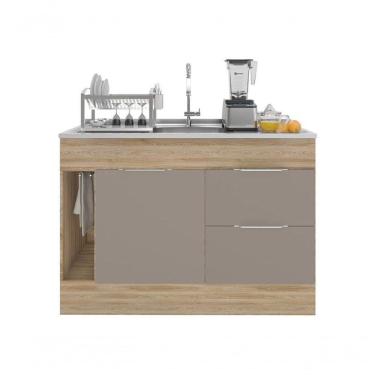 Imagem de Balcão Flex 1 Porta 1,20M Para Pia Ferrara Carvalho Oak/Fume