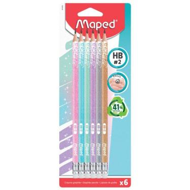 Imagem de Lápis preto Nr.2 com borracha Glitter 6 unid 852000 - Maped