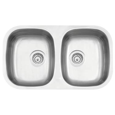 Imagem de Cuba de embutir Tramontina Isis 2C 34 BL em Aço Inox Escovado 77x45 cm