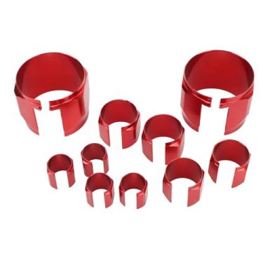 Imagem de Conjunto de Mangas de Mangueira de Aço Inoxidável, Kit de Cobertura de Mangueira para Veículos, Alta Ilidade, Resistência Extrema Ao Calor (Vermelho)