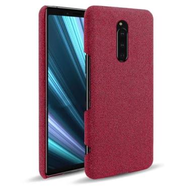 Imagem de Capa para SONY Xperia XZ4,Capa desenhada em lona,Case Protetora Ultrafina com Empunhadura Macia,Design em Tecido Antichoque e Antiarranhões-Red