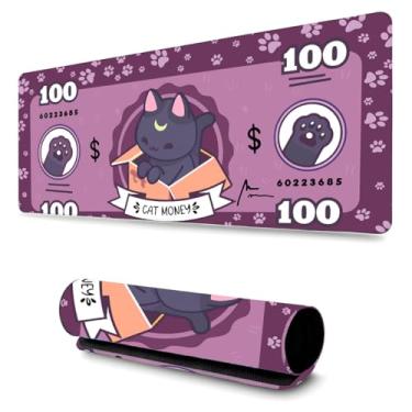 Imagem de Mouse Pad Gamer Profissional Confortavél Anti Derrapante Games e Escritório (65x32cm) Dollar Cat