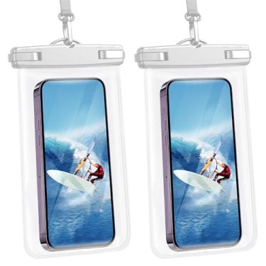 Imagem de Heliosea Bolsa impermeável para celular [pacote com 2], bolsa seca à prova d'água de 7,2 polegadas, transparente, impermeável, capa portátil compatível com iPhone16 15 14 13 12 Pro Max Plus XS XR