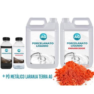 Imagem de Kit Porcelanato Líquido Metálico Laranja Terra AG por M² - Resinas ag,