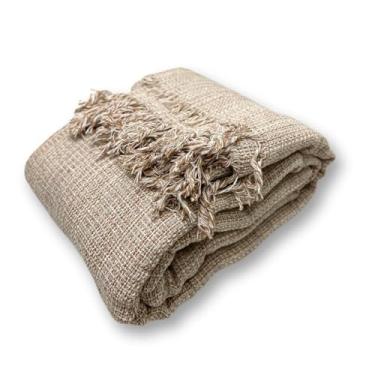 Imagem de Manta para Sofá Cama Gigante Super King 1,80x3,00 metros 100% Algodão Protetor Capa(Areia Mesclado)