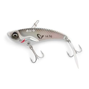 Imagem de Savage Gear VIB Blade Isca de pesca de 5,7 cm, flash branco, lâmina fina de fundição longa, ideal para Walleye, boca pequena, poleiro e truta, 3 pontos de fixação de isca para vibração ajustável