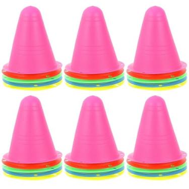 Imagem de Gogogmee 30 peças de postes de amarração de rolo mini bicicletas brinquedos esportivos acessórios de skate cone de futebol cones de treinamento de agilidade cones de skate cones coloridos marcadores