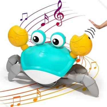 Imagem de Caranguejo Brinquedo Fujão Sensor Dança E Som Eletrônico Sr Caranguejo Estimula Engatinhar