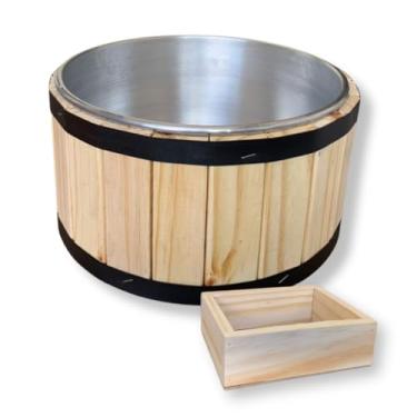 Imagem de Tina Escalda Spa de Pés Bacia de Pedicure Unhas Balde Pinus Ofurô Relaxamento de Pé