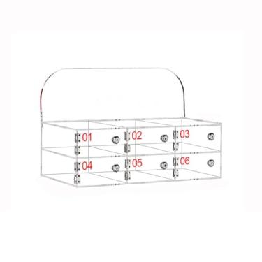 Imagem de KOMFGT Caixa de armazenamento de telefone móvelCaixa de bloqueio de telefone com chave transparente para armazenamento de telefone celular acrílico montado na parede armário para escritório escola