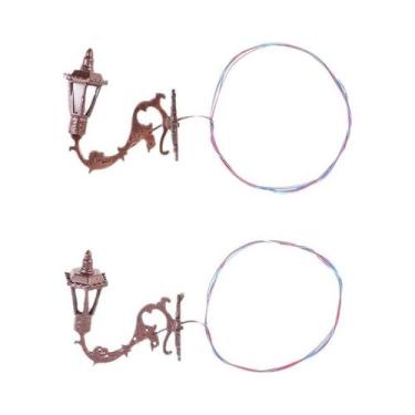 Imagem de 2 pçs 1/12 casa de bonecas decoração lâmpada parede modelo jardim quin