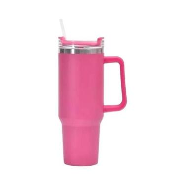Imagem de Garrafa Térmica De Aço Inoxidável De 40oz Com Alça, Tampa, Canudo, Cop