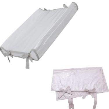 Imagem de Trocador de Fraldas Americano 65x45 + Capa Plástica EXTRA | Para Cômoda de Bebê | Portátil, Impermeável com Abas, Zíper, Anatômico – Branco com Cinza