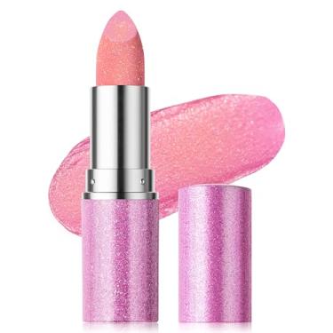 Imagem de Erinde Batom Glitter Shine, Cremoso Brilhante Pérola Diamante, Batons Hidratantes Com Acabamento E Textura, Metálico De Alta Pigmentação Longa Duração, 02 Rosa Claro