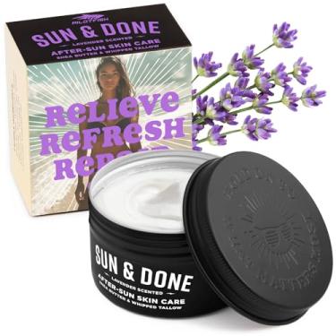 Imagem de Pilotfish Sebo Bovino Batido Sun & Done Para A Pele - Cuidados Pós-Sol Com 7 Ingredientes Simples, Incluindo Manteiga De Karité E Lavanda, Creme Para Cicatrização De Queimaduras Solares, Loção Pós-B
