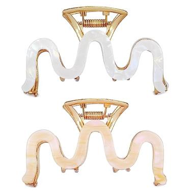 Imagem de Textention Grampos De Cabelo Metal Para Prendedores Grossos E Finos Acetato Rosa, Mandíbula Grandes, Acessórios Antiderrapantes Mulheres (Pacote Com 2)