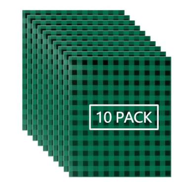 Imagem de FUNKAKA Vinil De Transferência Térmica Htv Preto Verde Xadrez Búfalo, 12" X 10" Natal Clássico Para Passar A Ferro Em Camisetas, 10 Folhas, Todos Os Cortadores À Máquina, Fácil Cortar E Remover, Dec