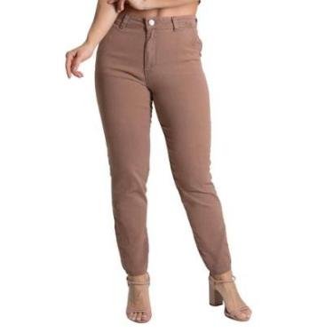 Imagem de Calça Sarja Sawary Mom - 279952 - marrom 46-Feminino