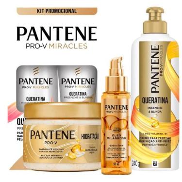 Imagem de Kit Pantene Queratina Shampoo + Condicionador + Creme De Pentear + Más