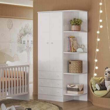 Imagem de Guarda Roupa Infantil 2 Portas com Cantoneira Lua Encantada Branco - F