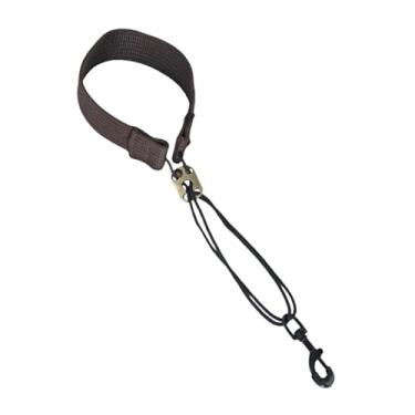 Imagem de Colaxi Correia de pescoço para sax com gancho, acessórios para instrumentos, correia profissional confortável e resistente para saxofone soprano tenor alto, Marrom