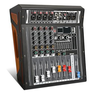 Imagem de jindaaudio Mixer De Áudio 4 Canais, Dj Com Amplificador Potência, Placa Som Alimentação Fantasma 48 V, Interface Usb, 99 Dsp, Efeito Reverb Delay Para Streaming