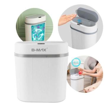 Imagem de Lixeira Automática com Sensor 12 Litros Com Fechamento Suave - B-MAX