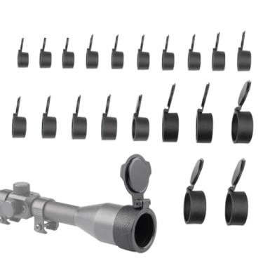 Imagem de Bumlon Tampa de lente objetiva de couro, tampas protetoras de lentes ópticas, capa de proteção de mola para acessórios de telescópio de binóculos (35 mm)