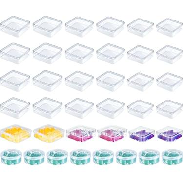 Imagem de 32 peças de tamanhos mistos, caixas de armazenamento transparentes para jogos de tabuleiro, recipientes de armazenamento de plástico para componentes de jogos, caixa organizadora vazia com tampas para peças, dados, fichas