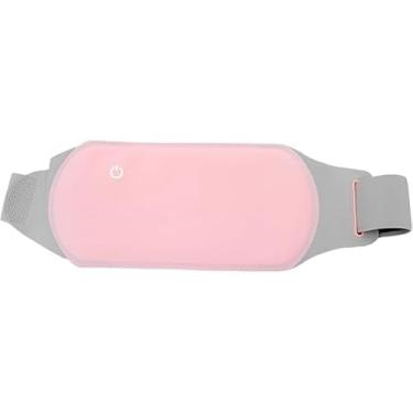Imagem de Cinta de Aquecimento USB para Alívio de Cólicas, 3 Temperaturas, Rosa e Cinza, Ajustável