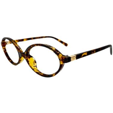 Imagem de Óculos Armação Feminina Oval Tartaruga Blogueira Miu Lente com Filtro de Luz Azul (Tartaruga)