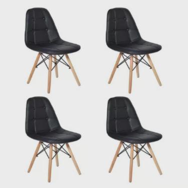 Imagem de Kit 4 Cadeiras sem Braços Eames Botone Preto