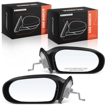 Imagem de A-Premium Par (2) Espelho retrovisor manual do lado do motorista e do passageiro - Compatível com Toyota Tercel 1991 1992 1993 1994 - Espelho retrovisor externo externo preto não aquecido e não