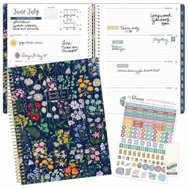 Imagem de bloom daily planners Agenda do ano acadêmico 2025-2026 (21,6 cm x 28 cm) (julho de 2025 a julho de 2026) - Organizador semanal e mensal com adesivos e abas - festa no jardim, azul-marinho