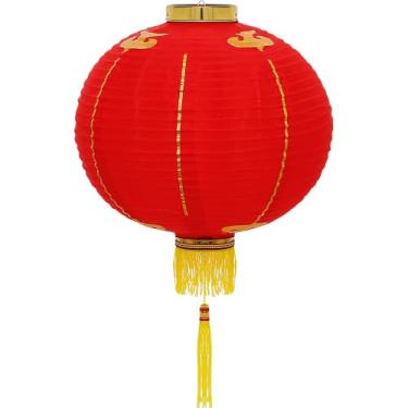 Imagem de Luminária Japonesa Tecido 40 cm Vermelha