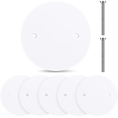 Imagem de Shimeyao Tampa de tomada de teto de placa plana de plástico, placa elétrica com parafusos M3.5 para interruptor de luz de ventilador de teto, caixa de junção (26 peças, 12 cm de diâmetro)