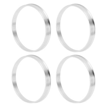Imagem de INFINAUTO Anéis centralizados no cubo da roda do carro OD 75,1 mm para ID 71,6 mm eixo central de rodas amortecedores Hubrings liga de alumínio tom prata durável
