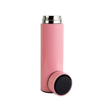 Imagem de Garrafa Térmica Inox com Display de Temperatura, 500ml, Rosa, com Infusor para Chá