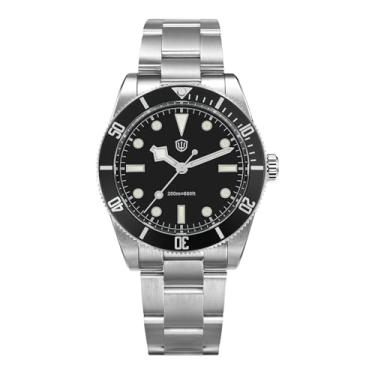 Imagem de watchdives Relógios de quartzo, WD7922 BB54, relógio de pulso de luxo com cristal de safira, 37 mm, 20 bares, relógios de mergulho para homens, Preto/graduações de 15 minutos, Relógios de quartzo
