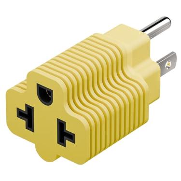 Imagem de Plugrand [4 Em 1] Adaptador De Tomada Ca Doméstica 15 A Para Lâmina 20 T, 5-15P 5-20R, 6-15R, 6-20R, 4 1, Energia, 15A 125V 20A 250V (Amarelo, 1)