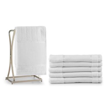 Imagem de Kit 6 Peças Toalha de Lavabo Bellarte Social 100% Algodão Hipoalergênico, toalha para manicuri, toalha Fitness academia