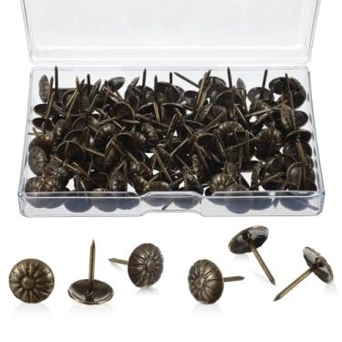 Imagem de 150 peças de tachas de estofamento clássico verde antigo, pregos de estofamento de fácil instalação, tachas de móveis em sofás cadeiras caixas de joias, pregos decorativos para recondicionamento de