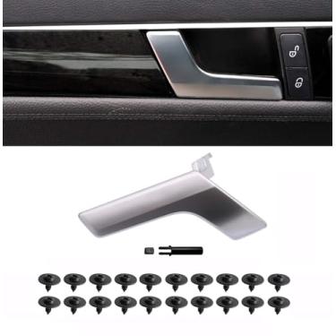 Imagem de WODOFO GDR Kit de Reparo de Maçaneta de Porta Interna de Prata Fosca GDR para Substituição do Lado Esquerdo Mercedes-Benz W204 X204 C250 C300 C350 C400 C63 AMG GLK250 GLK300 GLK350 2008-2015